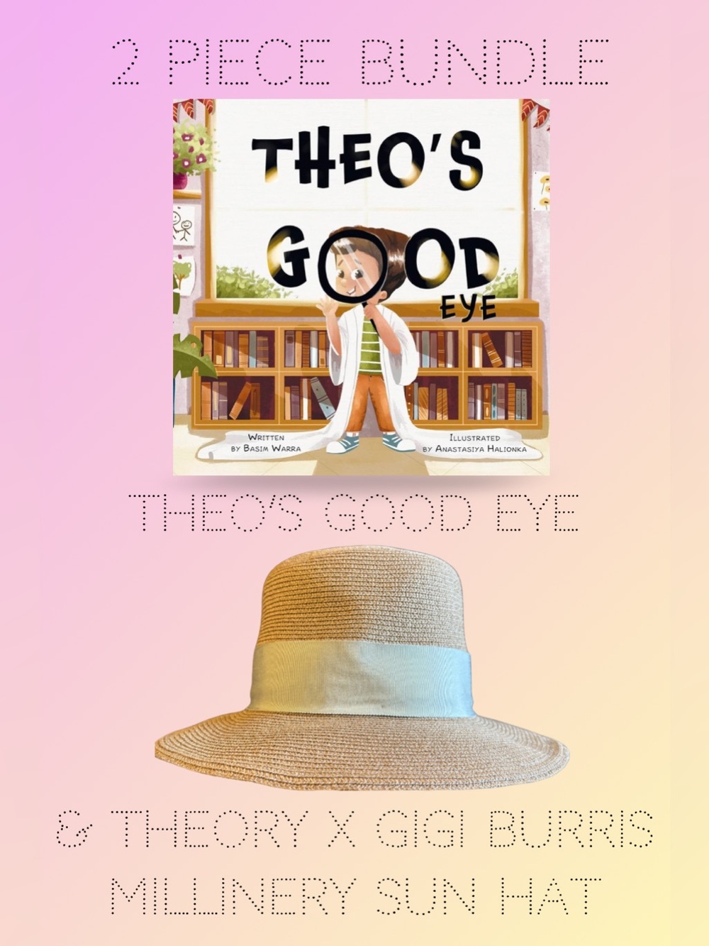 2pc Bundle: Theory x Gigi Burris Sun Hat & Theo’s Good Eye ( 9 Books Donated📚)